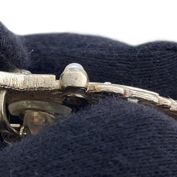 CHANEL Gold Pearl Logo Earrings - Picture 6 of 11